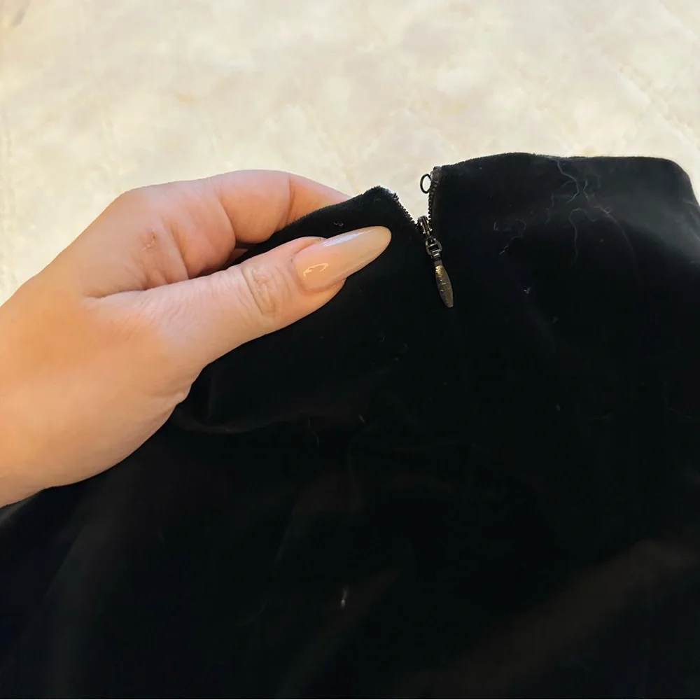 Chanel Black Velvet Mini Skirt - Size 2